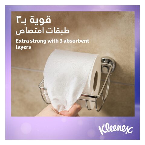 Kleenex Extra Dry Toilet Tissue Paper, 3 PLY, 20 Rolls x 160 Sheets, Embossed Bathroom Tissue with Superior Absorbency