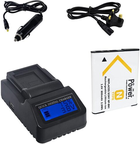 Buy DMK Power NP-BN1 (800mAh) Battery and LCD Quick Rapid Charger  Compatible with Sony DSC-QX10, DSC-QX30, DSC-QX100, DSC-TX100V, DSC-TX200V,  DSC-W800, DSC-W810, DSC-W830, ect, Online - Shop Electronics & Appliances  on Carrefour UAE
