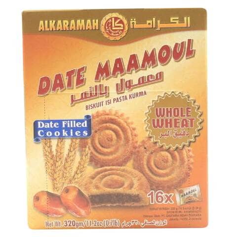 Buy Al Karama Whole Wheat Filled Cookies Date Maamoul 320g in Kuwait