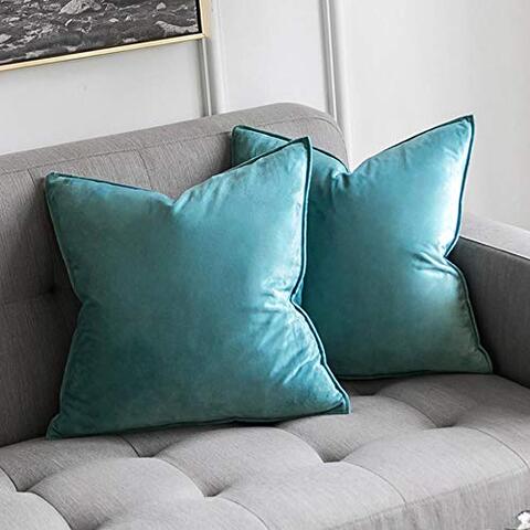 Aqua throw pillows for hot sale bed