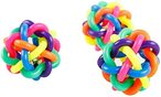 Buy Sunower Pet Dog Puppy Colorful Soft Bell Plastic Ball Durable Fetch Chew Pet Dog Toy in UAE