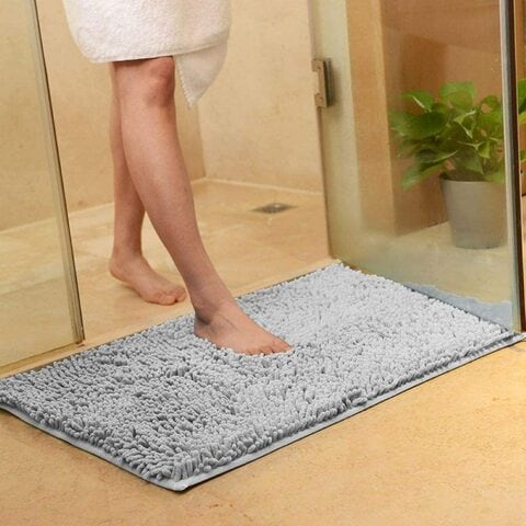 Aiwanto 1Pc Bathroom Mat Home Mat Bathroom Rug Soft Microfiber and Absorbent Mat  Bath Mat  Area Rug Home Decorative Rug (50*70cm, Grey)
