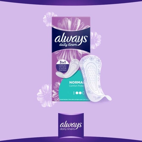 Always Daily Liners Comfort Protect Pantyliners Normal 60 Count