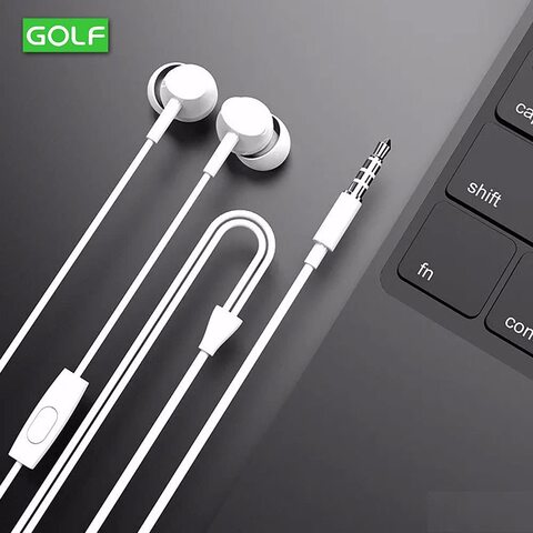 Golf Space Gfm-16 In-Ear Wired Headphones, Premium Metallic Hi-Fi Stereo Wired Earphone With Built-In Mic, Comfortable Secure Fit Earbuds, 1.0M Tangle-Free Cord And One-Button Control
