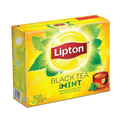 Lipton Flavor Black Flavoured Black Tea Bags  Mint  100 Tea Bags