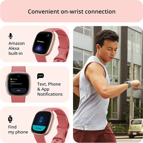 Fitbit Versa 4 Fitness Smartwatch With Daily Readiness, GPS, 24/7 Heart  Rate, 40+ Exercise Modes, Sleep Tracking And More, Pink Sand/Copper Rose,  One