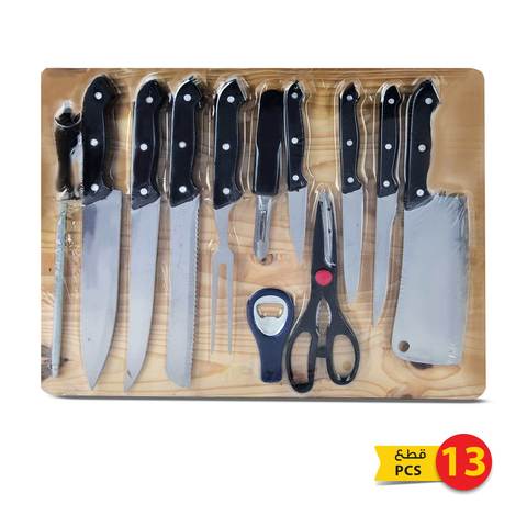 مجموعة سكاكين مع لوح تقطيع 13 قطع