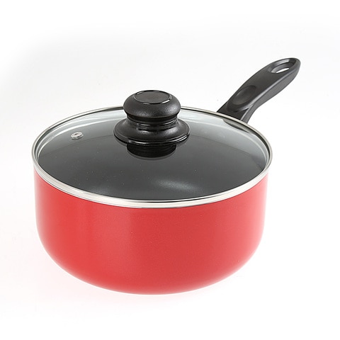 MyChoice Non-Stick Saucepan With Lid Red 20cm