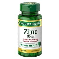Nature&#39;s Bounty Chelated Zinc Gluconate 50mg Immune Health Supplement 100 Caplets