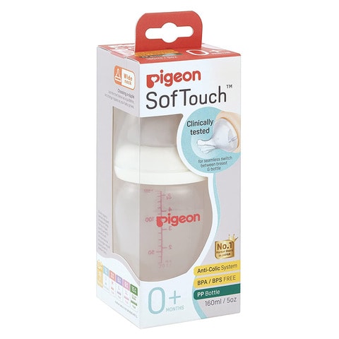 Pigeon SoftTouch Wide Neck Nursing Bottle 00873 Clear 160ml