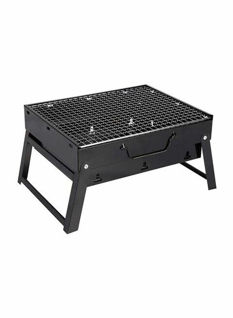 اشتري Generic Portable Barbecue Charcoal Grill Black/Silver 13.77X10.75X2.45Inch في الامارات