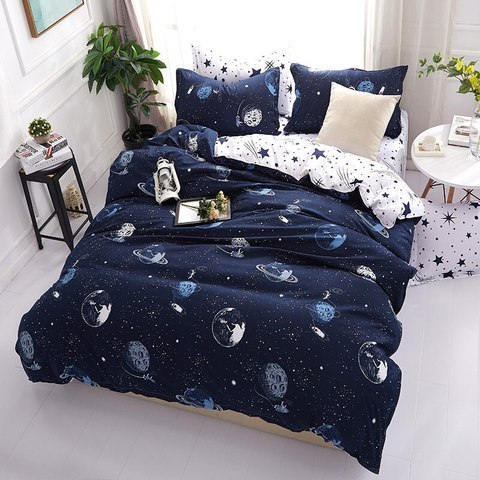 Deals for Less - Single Size, Bedding Set of 4 Pieces, Galaxy Design
