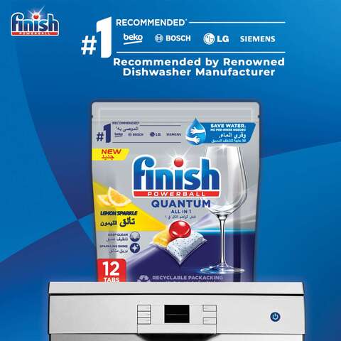 Buy Finish Powerball Quantum Lemon Sparkle Dishwasher Detergent