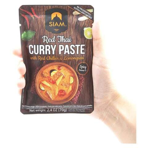 De Siam Thai Red Curry Paste With Red Chilles And Lemon Grass 70g