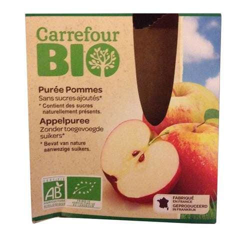 اشتري كارفور صلصة التفاح العضوية 90 جرام × 4 في السعودية
