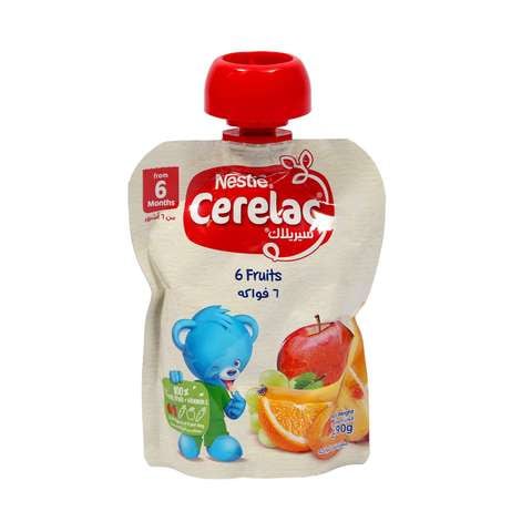 Nestle Cerelac 6 Fruits Puree Pouch 6 Months 90g