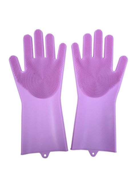 Generic Silicone Dish Washing Gloves Purple 16X14X12cm