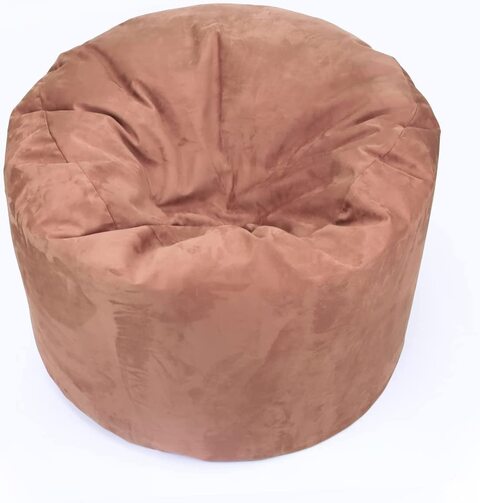 Luxe Decora Pluche Water Repellent Suede Bean Bag With Filling (Compact, Baby Pink)