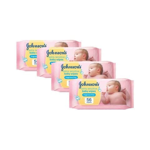 Johnson's extra sensitive baby wipes sale