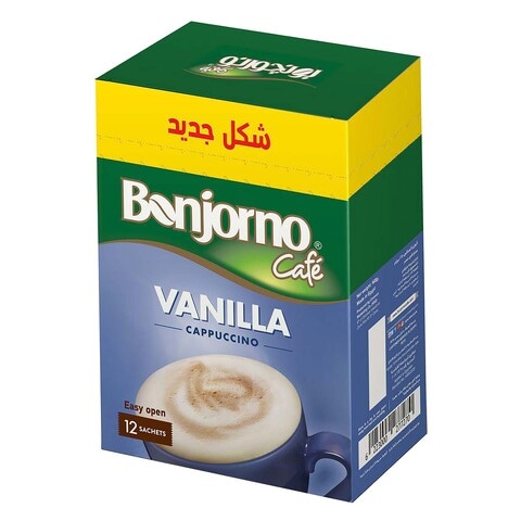 Bonjorno Cappuccino Vanilla - 14 gram - 12 Sachets