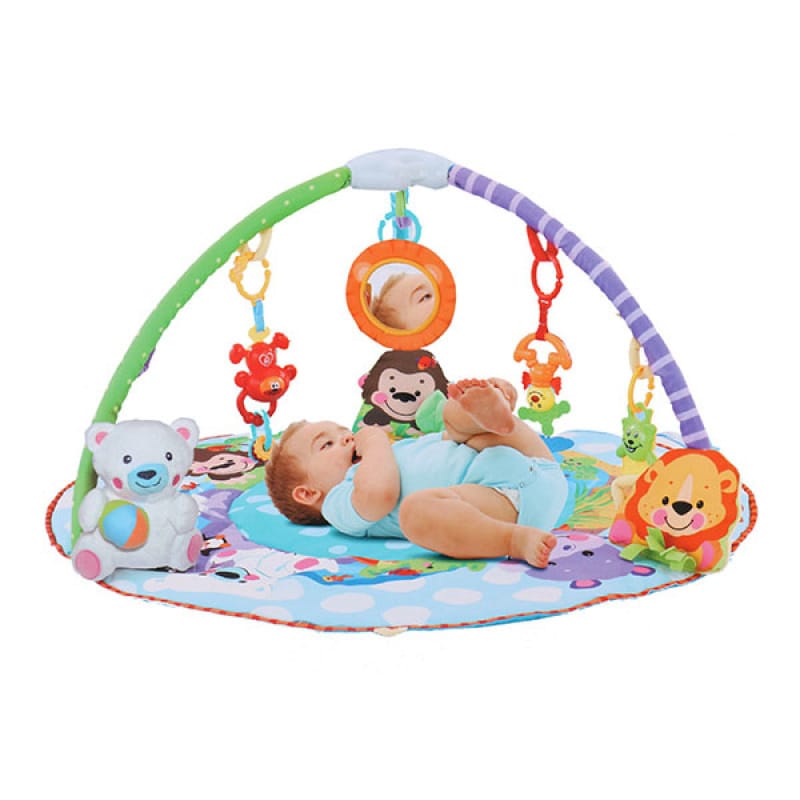 Buy Yabbiz Market Toys New Born Baby Musical Play Gym Round Mat With Hanging Toy Multicolour Large Online Shop Toys Outdoor On Carrefour Uae