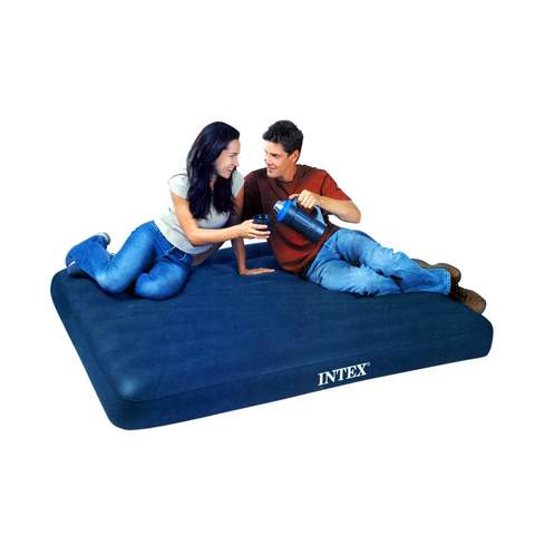 Intex Classic Downy Airbed With Hand Pump And Pillow Blue Queen 4