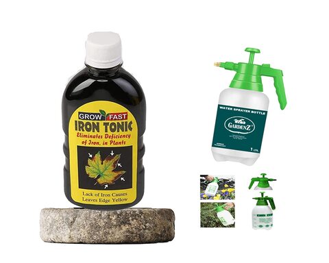 Gardenz Agriculture Fertilizer Grow Fast Iron Tonic 250 ml + Water Sprayer Bottle Freebie