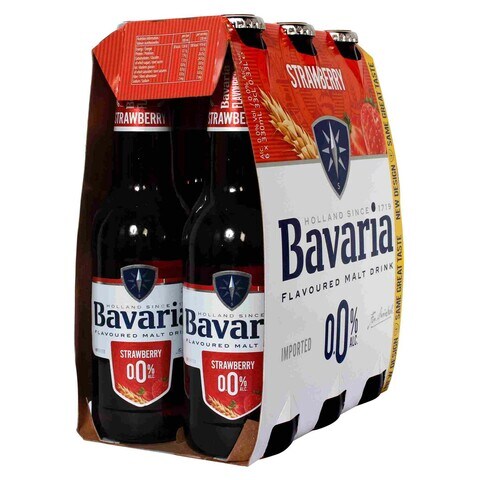 Bavaria Holland Non-Alcoholic Malt Strawberry Drink 330ml Pack of 6