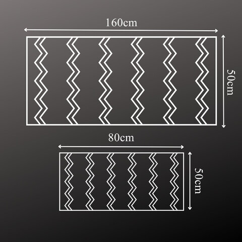 2 PCS Set Large Kitchen Mats With Thick Non Slip Bottom For Kitchen Floor With Beautiful Design (50&times;80CM And 50&times;160CM)