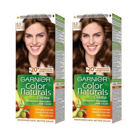 Garnier Colour Naturals Creme Nourishing Permanent Hair Colour  Natural  Light Golden Brown 2 count price in UAE | Carrefour UAE | supermarket  kanbkam