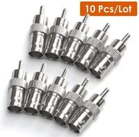 Tomvision - 10PCS BNC Female to RCA Male Cable Connector Adapter for CCTV Camera System