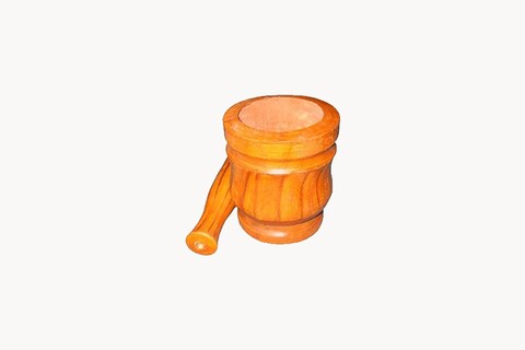Dishware Safe Easy to Clean Heavy Material Wooden Hawan Dasta \ Mortar Pestle 8 Inches Original Made In Pakistan
