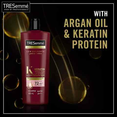 TRESemm&eacute; Keratin Smooth &amp; Straight Shampoo With Argan Oil Enjoy Up To 72 Hours Of Frizz Control 400ml