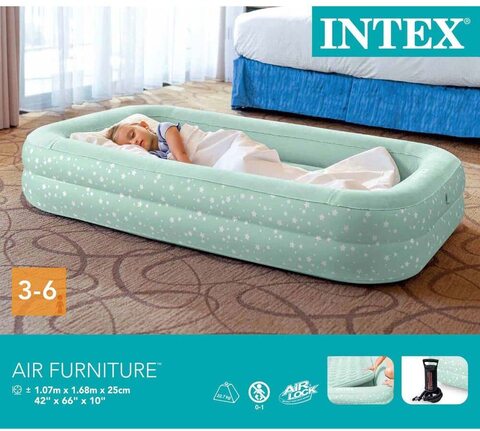 Buy Intex 66810 Kids Travel Bed Set With Hand Pump, White, 1.07M*1.68M*25Cm  Online - Shop Home & Garden on Carrefour UAE