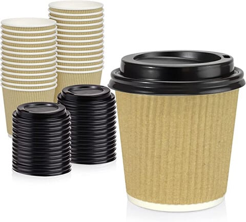 Triple Wall Insulated Kraft Hot Paper Cup 4 oz x40 - Ecological