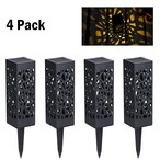 Buy Generic-DC2V 0.06W Solar Powered Energy LED Lawn Lamp Outdoor Light 4 Pack Hollow-out Design Sensitive Light Sensor IP44 Water Resistance for Yard Patio Garden Courtyard Warm White in UAE