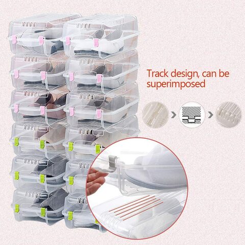 Buy Jjone Stackable Shoe Box Random Color (A-10Pcs) in UAE