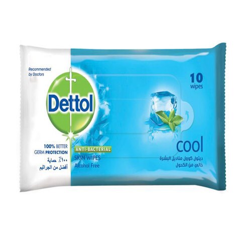 Dettol Anti-Bacterial Cool Skin Wipes 10 Pieces