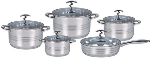 STAINLESS STEEL COOKWARE SET 10 PIECES