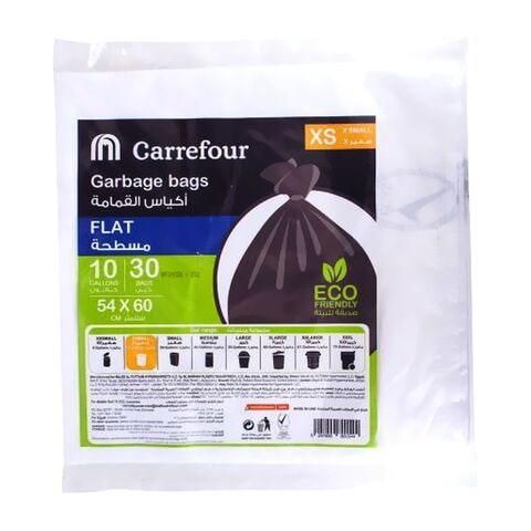 Carrefour garbage bag flat white x small 10 gallons &times; 30 bags