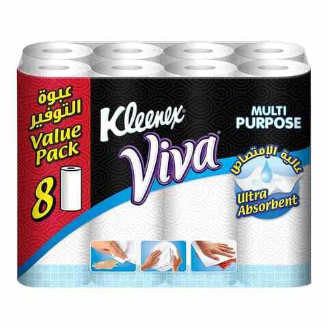 Kleenex Viva Multi-Purpose Ultra Absorbent Towels White 8 Rolls