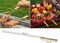Barbecue Skewer Stainless Steel Needles Sticker With Wooden Handle - Outdoor Grill Accessories (12 Pcs)