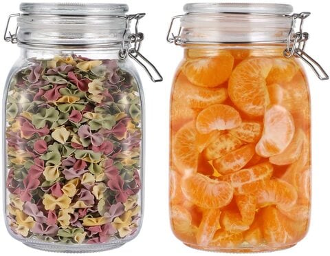 LEFV Clear Food Storage Container Glass Jar with Sealing Lid for Kitchen  Flour Cereal Rice Sugar Spices Herb Tea Coffee Beans Nuts Dry-Fruits -  Yahoo Shopping