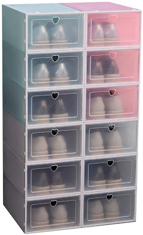 Buy 6 Se7En 10 Pack Storage Shoes Box Plastic Foldable Stackable