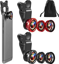 Aiwanto 3Pcs Universal Clip Lens For Mobile Phones 3 In 1 Cell Phone Camera Lens Kit (Random Color)