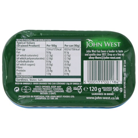 John West Sardines In Brine 120g