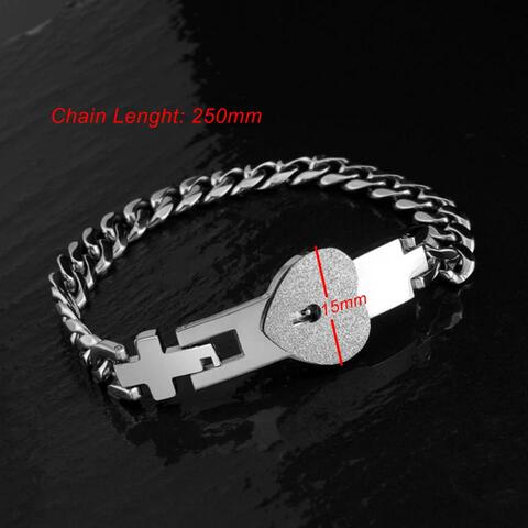 Aiwanto Couple Bracelet and Necklace Key Lock Set Lovers Jewelry Valentine&#39;s Day Gift for Couples(Silver)