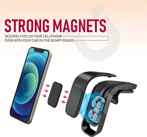 Buy Moxedo Magnetic Air Vent Car Phone Holder L-Type Clip/ Clamp , Aluminum  Alloy Portable Car Phone Mount Holder with Adhesive Metal Plates for  iPhones and Android Phones… Online - Shop Smartphones