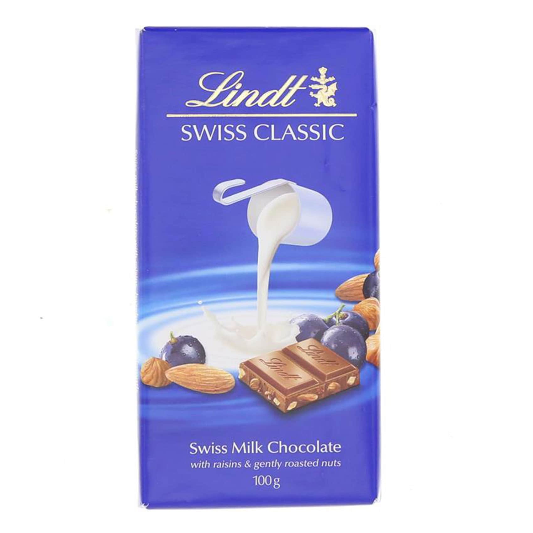 Buy Lindt Swiss Classic Milk Chocolate with Raisins & Gently Roasted