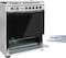 Super General Freestanding Gas-Cooker 5-Burner Full-Safety, Steel Cooker, Gas Oven With Thermostat, Rotisserie, Automatic Ignition, Silver, 80x60x90cm, SGC-801-FS